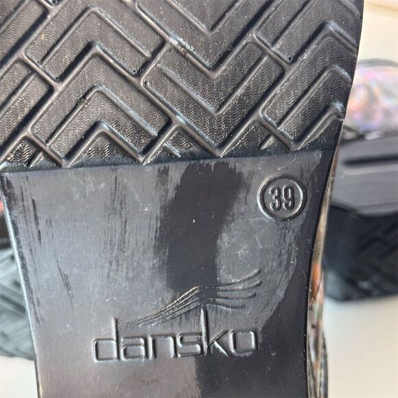 Dansko Professional Leopard Iridescent Patent Leather Clogs Sz 39 Euro US 8.5-9 - Picture 9 of 10